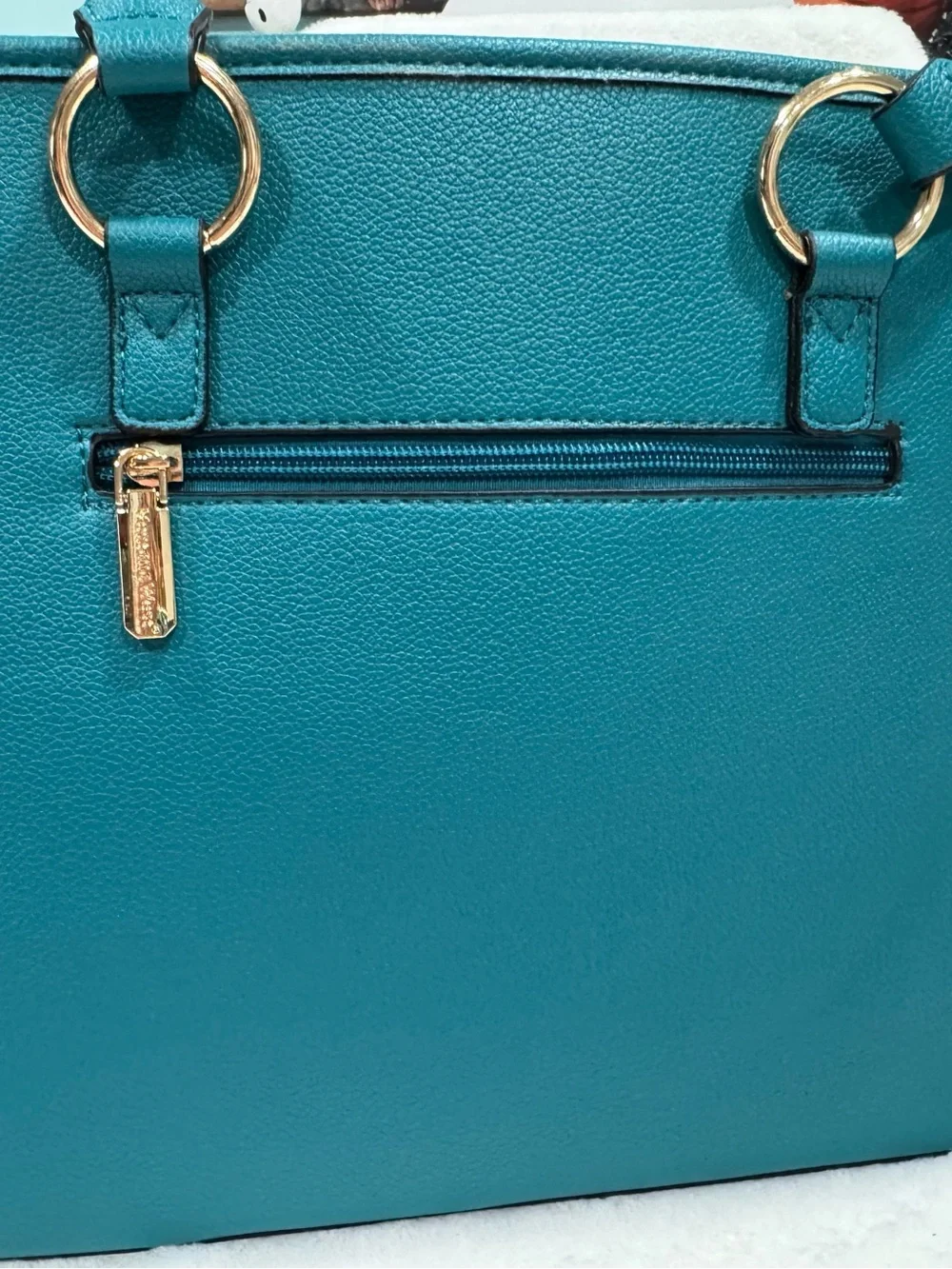 NWOT-Montana West Teal Tote Bag with Gold Accents